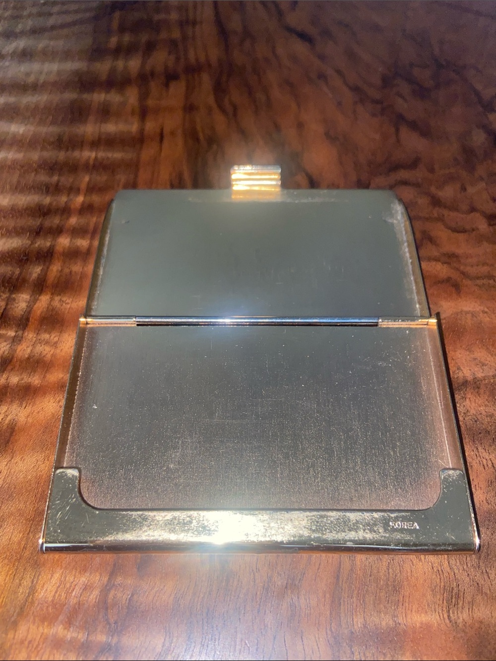 Vintage Gatsby Metal Wallet Business Card Holder Slim Profile Gold Tone RFID